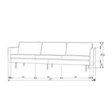 Rodeo 3 Zits Bank Velvet Antraciet