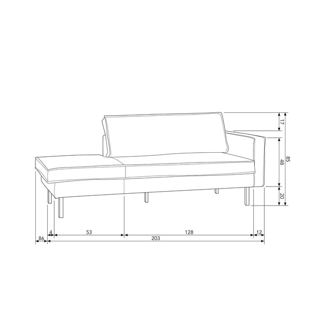 Rodeo Daybed Rechts Velvet Bosgroen