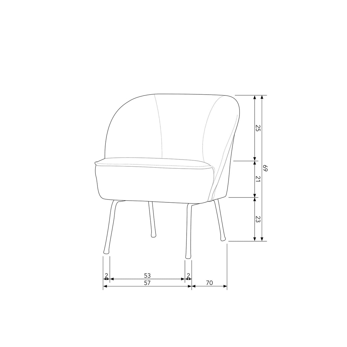 Vogue Fauteuil Leer Zwart