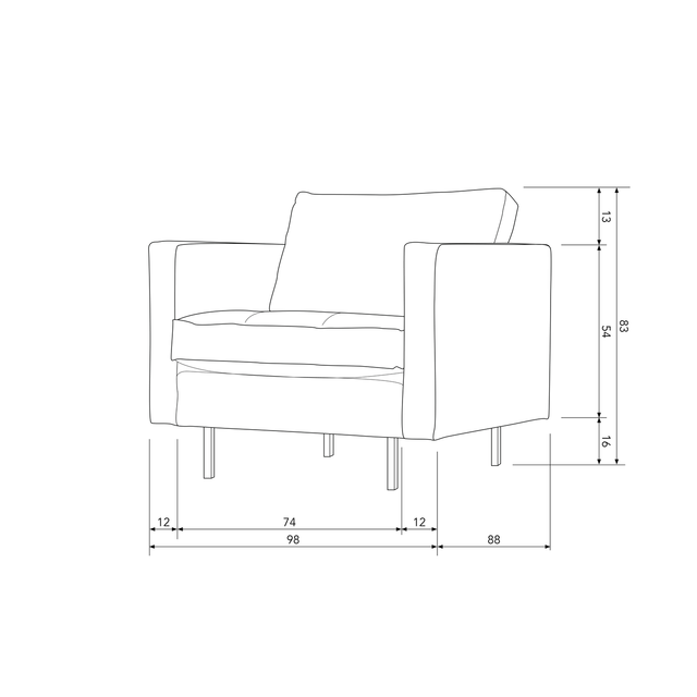 Rodeo Classic Fauteuil Zwart van BePureHome - laagste prijs offerte van PureWonen