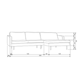 Rodeo Chaise Longue Bank Rechts Structure Velvet Mountain