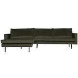 Rodeo Chaise Longue Links Velvet Dark Green Hunter van BePureHome – Luxe comfort op maat van PureWonen. Vraag naar de beste prijs.