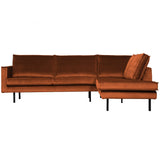 Rodeo Hoekbank Rechts Velvet Roest van BePureHome – Luxe comfort op maat van PureWonen. Vraag naar de beste prijs.