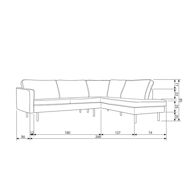 Rodeo Hoekbank Rechts Velvet Antraciet van BePureHome – Luxe comfort op maat van PureWonen. Vraag naar de beste prijs.