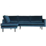 Rodeo Hoekbank Links Velvet Blue van BePureHome - laagste prijs offerte van PureWonen