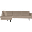 Rodeo Hoekbank Links Velvet Khaki van BePureHome – Luxe comfort op maat van PureWonen. Vraag naar de beste prijs.
