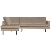 Rodeo Hoekbank Links Velvet Khaki van BePureHome – Luxe comfort op maat van PureWonen. Vraag naar de beste prijs.