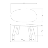 Roundly Eettafel/Bureau Mango Hout Walnoot 200 X100