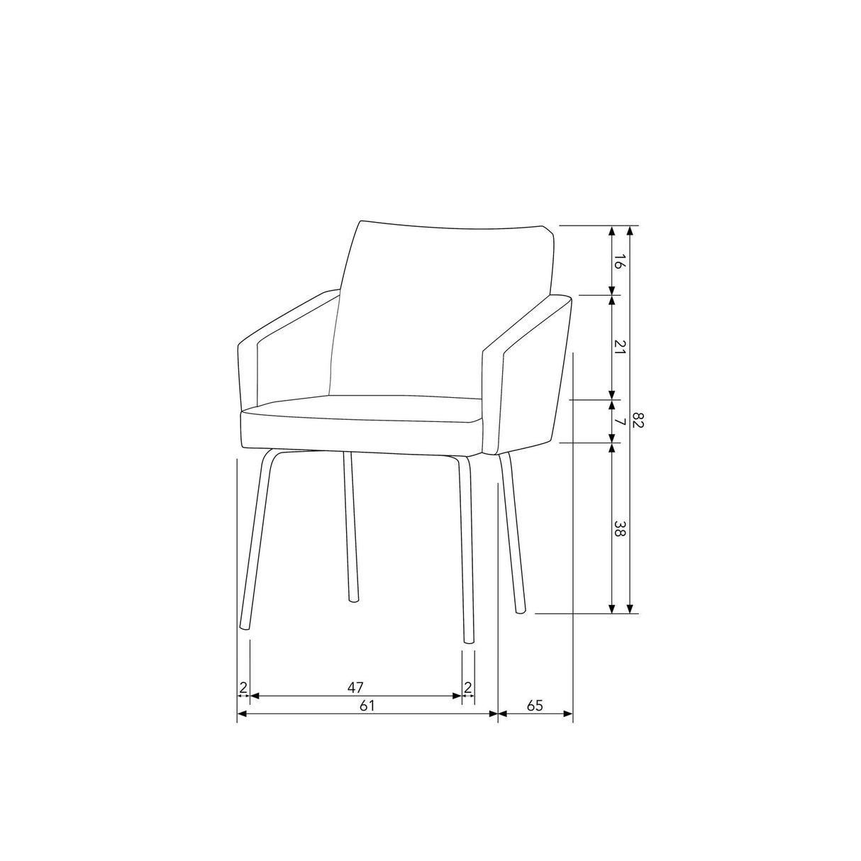 Mount Eetkamerstoel Met Armleuning Leerlook Naturel