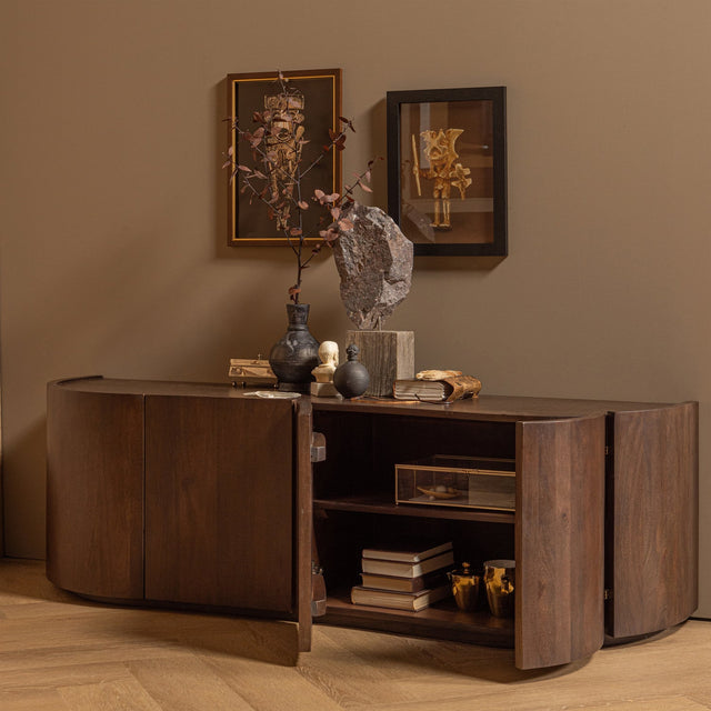 Sense Dressoir 4 Deurs Mango Hout Walnoot van BePureHome – Luxe comfort op maat van PureWonen. Vraag naar de beste prijs.