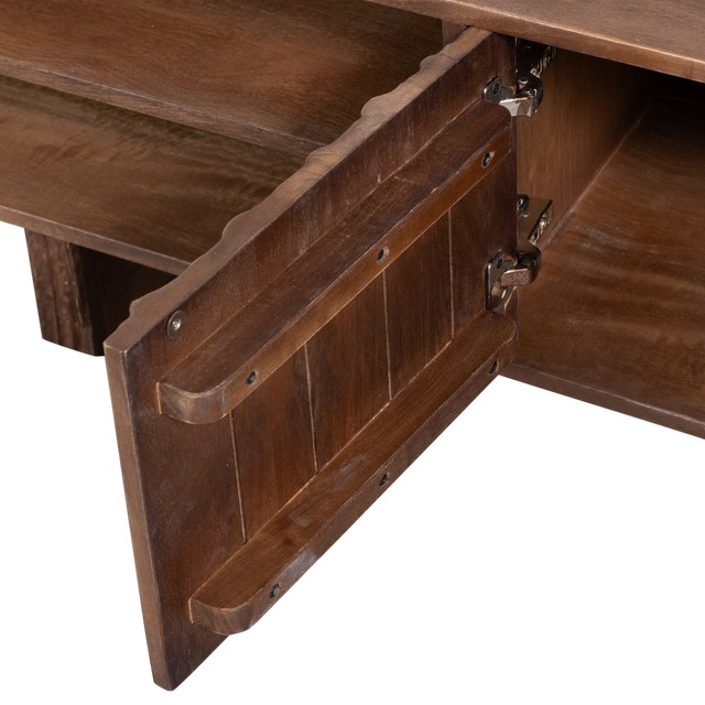 Lavish Tv Meubel Met Bewerkte Deuren Hout Warm Bruin van BePureHome – Luxe comfort op maat van PureWonen. Vraag naar de beste prijs.