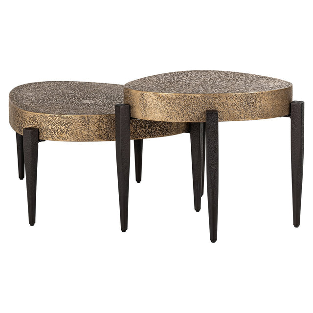 Salontafel Marquee set van 2 (Black/gold) van Richmond Interiors – Luxe comfort op maat van PureWonen. Vraag naar de beste prijs.