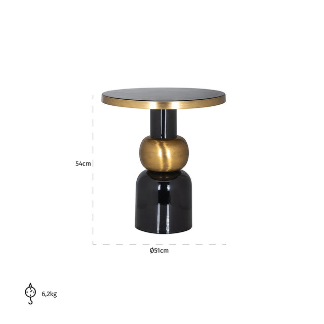 Bijzettafel Mose 51Ø (Black) van Richmond Interiors – Luxe comfort op maat van PureWonen. Vraag naar de beste prijs.