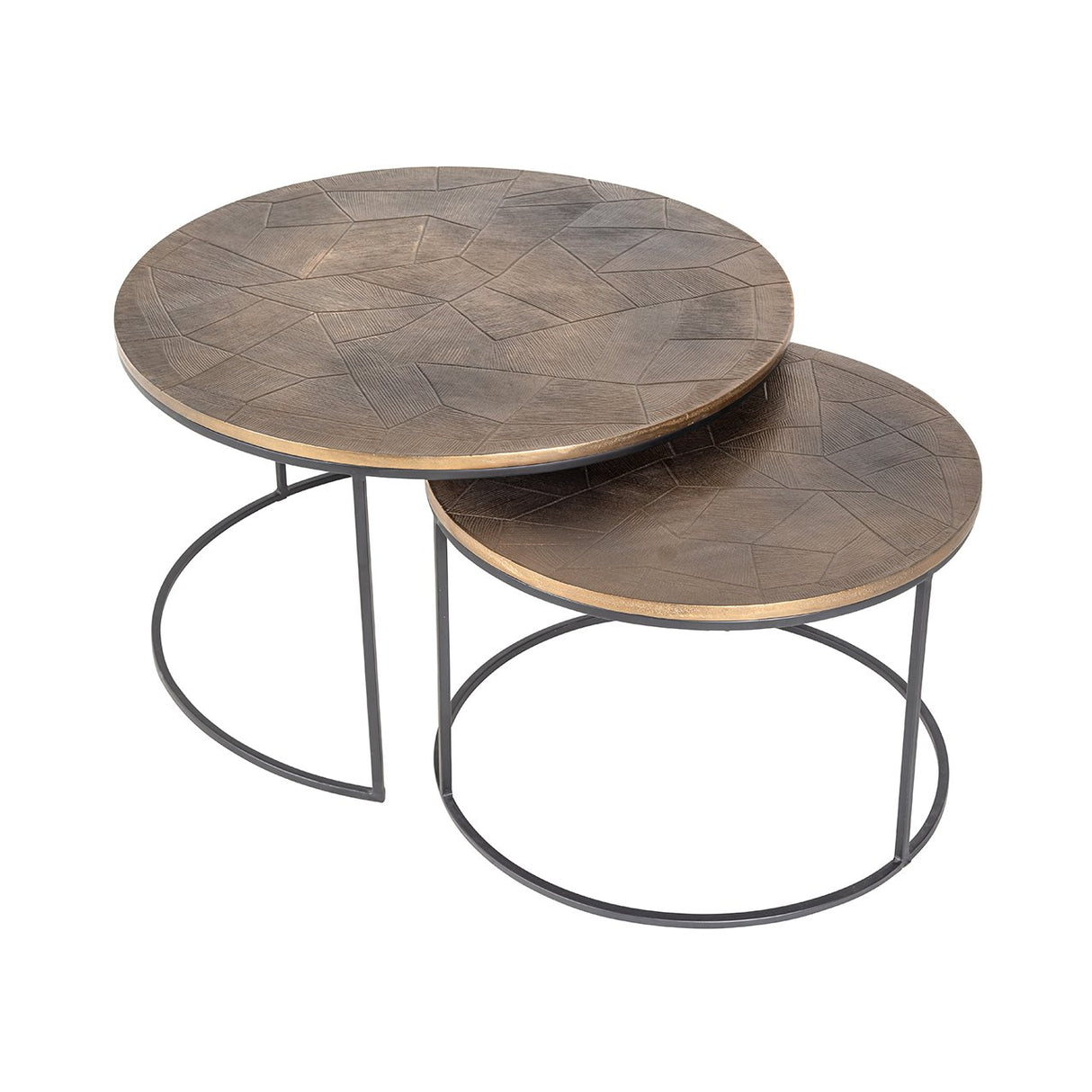 Salontafel Tulum set van 2 (Brushed Gold)