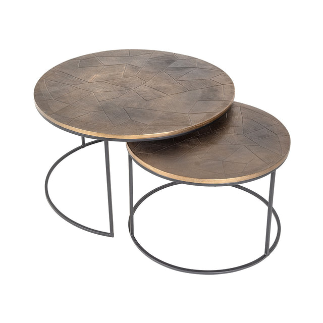 Salontafel Tulum set van 2 (Brushed Gold) van Richmond Interiors – Luxe comfort op maat van PureWonen. Vraag naar de beste prijs.