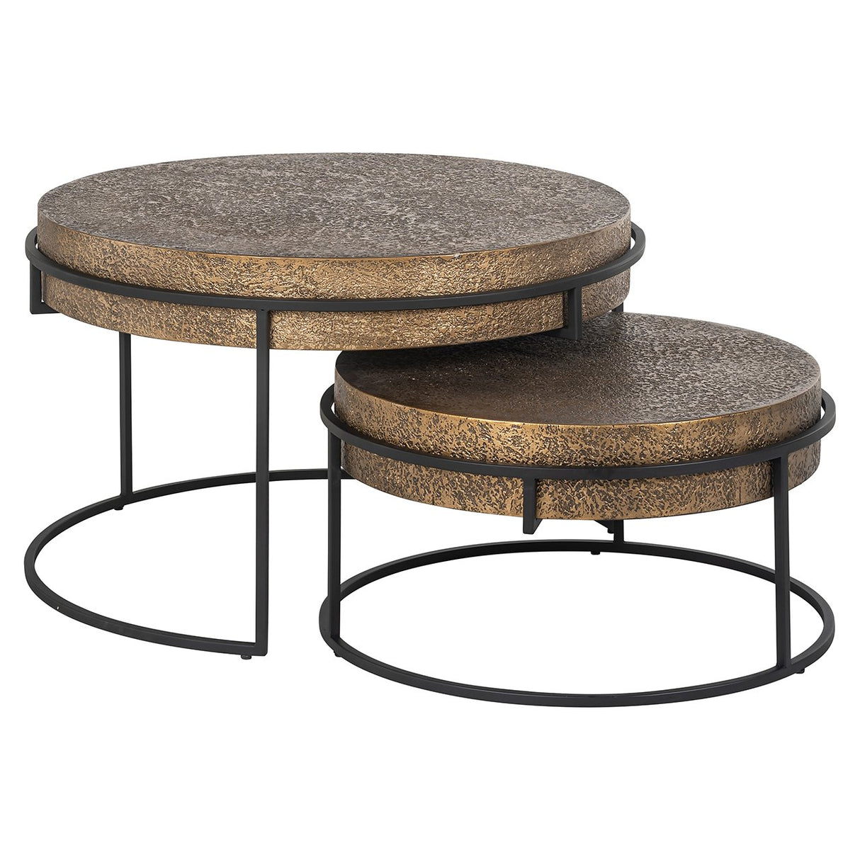 Salontafel Derby set van 2 (Black/gold)