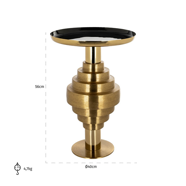 Bijzettafel Renao (Black/gold) van Richmond Interiors – Luxe comfort op maat van PureWonen. Vraag naar de beste prijs.