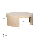 Salontafel rond Biltmore Italian beige Travertine (Beige)