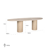 Eettafel Renaissance organisch Italian Travertine (Beige)