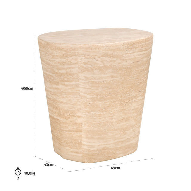 Bijzettafel Fictus Travertine faux (Beige) van Richmond Interiors – Luxe comfort op maat van PureWonen. Vraag naar de beste prijs.