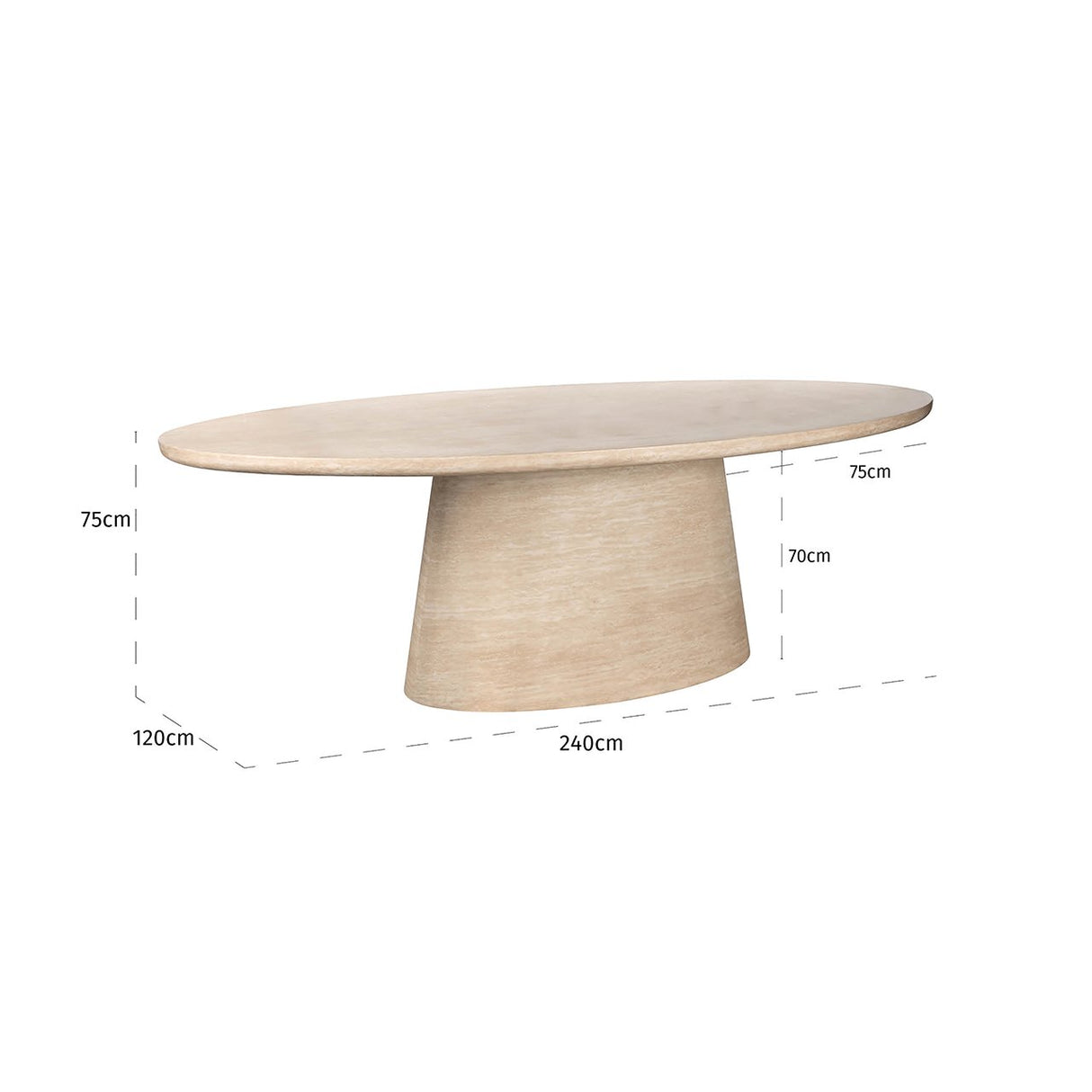 Eettafel Fictus Travertine faux (Beige)