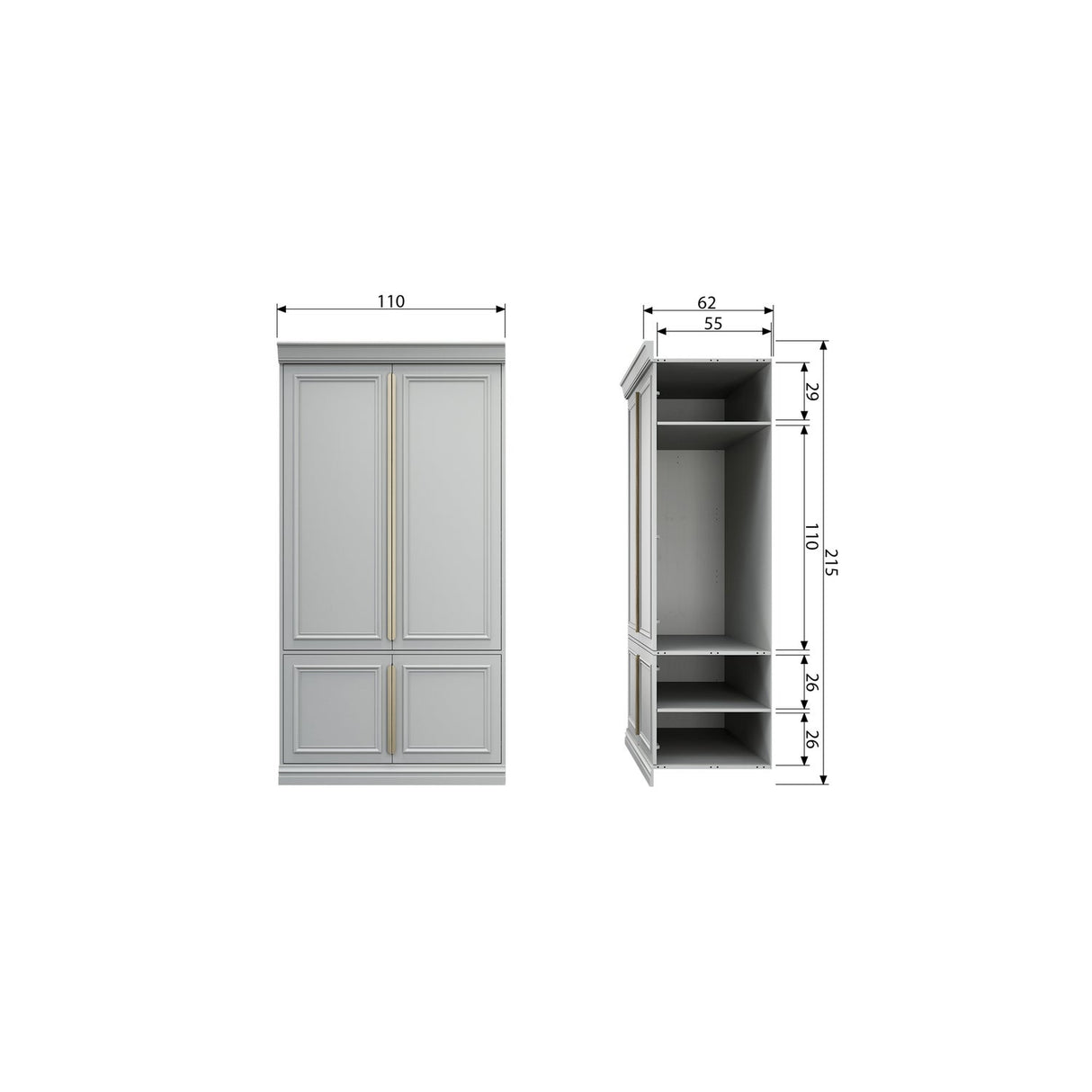 Organize Kast 62 Cm Grenen Mist [Fsc]