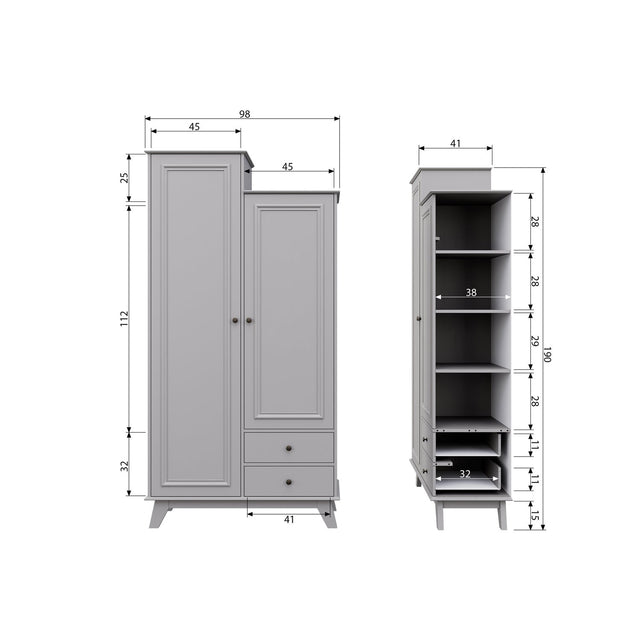 Lily Garderobekast Grenen Clay [Fsc] van WOOOD – Luxe comfort op maat van PureWonen. Vraag naar de beste prijs.
