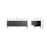 New Gravure Tv Meubel 150 Cm Grenen Zwart [Fsc]