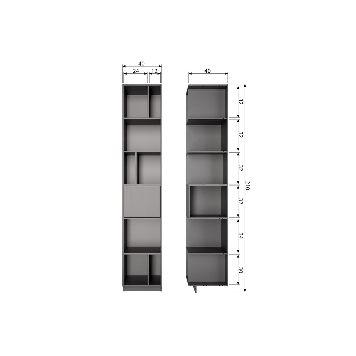 Finca Open Vakkenkast 40 Cm Grenen Diepzwart [Fsc]