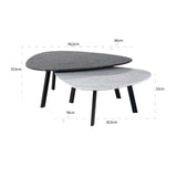 Salontafel Trocadero set van 2 (Black/white)