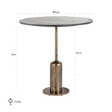 Eettafel Logan 75Ø (Black/gold)