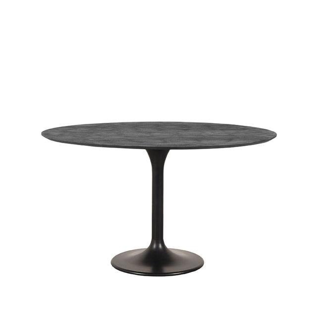 LABEL51 Eetkamertafel Otto - Zwart - Mangohout - 130 cm - Rond van LABEL51 – Luxe comfort op maat van PureWonen. Vraag naar de beste prijs.