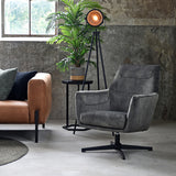 LABEL51 Fauteuil Toby - Antraciet - Velours