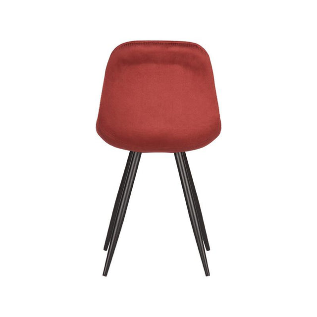 LABEL51 Eetkamerstoel Capri - Rood - Fluweel van LABEL51 – Luxe comfort op maat van PureWonen. Vraag naar de beste prijs.