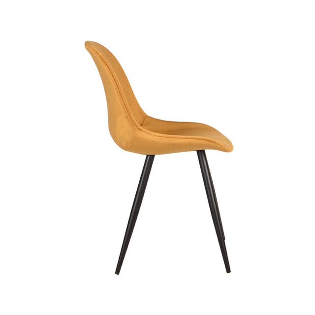 LABEL51 Eetkamerstoel Capri - Oker - Fluweel van LABEL51 – Luxe comfort op maat van PureWonen. Vraag naar de beste prijs.