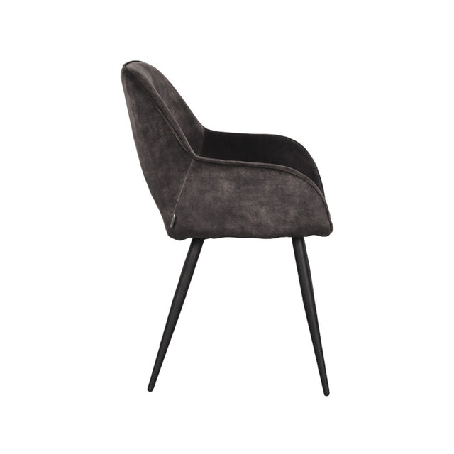 LABEL51 Eetkamerstoel Fer - Antraciet - Velours van LABEL51 – Luxe comfort op maat van PureWonen. Vraag naar de beste prijs.