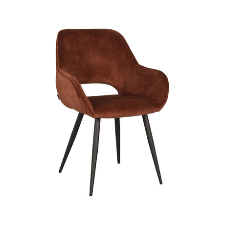LABEL51 Eetkamerstoel Fer - Rust - Velours van LABEL51 – Luxe comfort op maat van PureWonen. Vraag naar de beste prijs.
