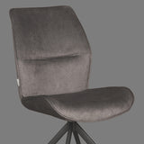 LABEL51 Eetkamerstoel Comfy - Antraciet - Cosmo - Zwart Onderstel van LABEL51 - laagste prijs offerte van PureWonen