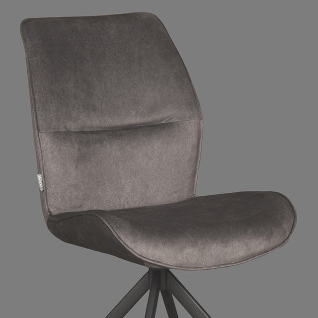 LABEL51 Eetkamerstoel Comfy - Antraciet - Cosmo - Zwart Onderstel van LABEL51 - laagste prijs offerte van PureWonen