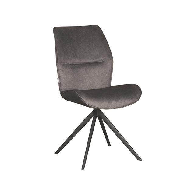 LABEL51 Eetkamerstoel Comfy - Antraciet - Cosmo - Zwart Onderstel van LABEL51 - laagste prijs offerte van PureWonen