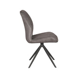 LABEL51 Eetkamerstoel Comfy - Antraciet - Cosmo - Zwart Onderstel van LABEL51 - laagste prijs offerte van PureWonen