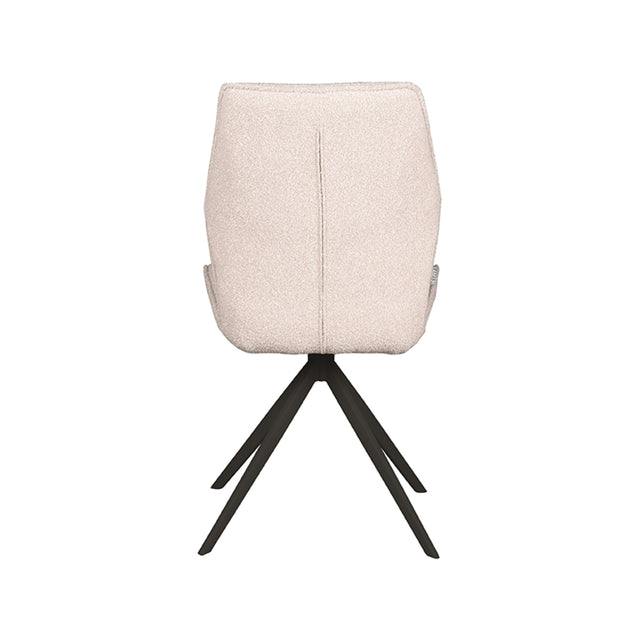 LABEL51 Eetkamerstoel Comfy - Naturel - Boucle - Zwart Onderstel van LABEL51 – Luxe comfort op maat van PureWonen. Vraag naar de beste prijs.