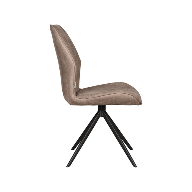 LABEL51 Eetkamerstoel Comfy - Taupe - Micro Suede - Zwart Onderstel van LABEL51 – Luxe comfort op maat van PureWonen. Vraag naar de beste prijs.