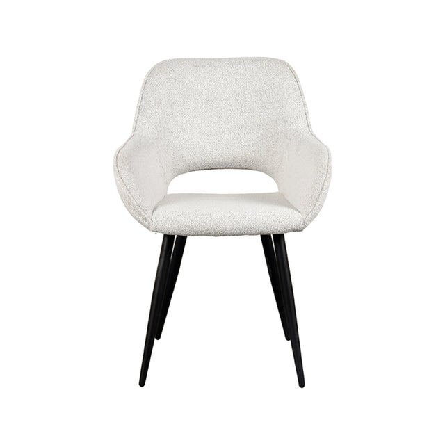 LABEL51 Eetkamerstoel Fer - Wit - Boucle van LABEL51 – Luxe comfort op maat van PureWonen. Vraag naar de beste prijs.