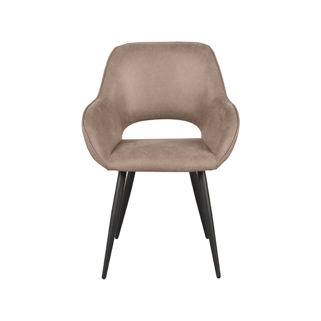 LABEL51 Eetkamerstoel Fer - Taupe - Micro Suede van LABEL51 – Luxe comfort op maat van PureWonen. Vraag naar de beste prijs.