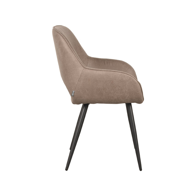 LABEL51 Eetkamerstoel Fer - Taupe - Micro Suede van LABEL51 – Luxe comfort op maat van PureWonen. Vraag naar de beste prijs.