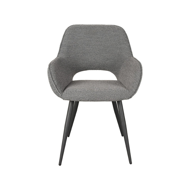 LABEL51 Eetkamerstoel Fer - Grijs - Boucle van LABEL51 – Luxe comfort op maat van PureWonen. Vraag naar de beste prijs.