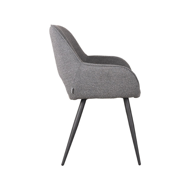 LABEL51 Eetkamerstoel Fer - Grijs - Boucle van LABEL51 – Luxe comfort op maat van PureWonen. Vraag naar de beste prijs.