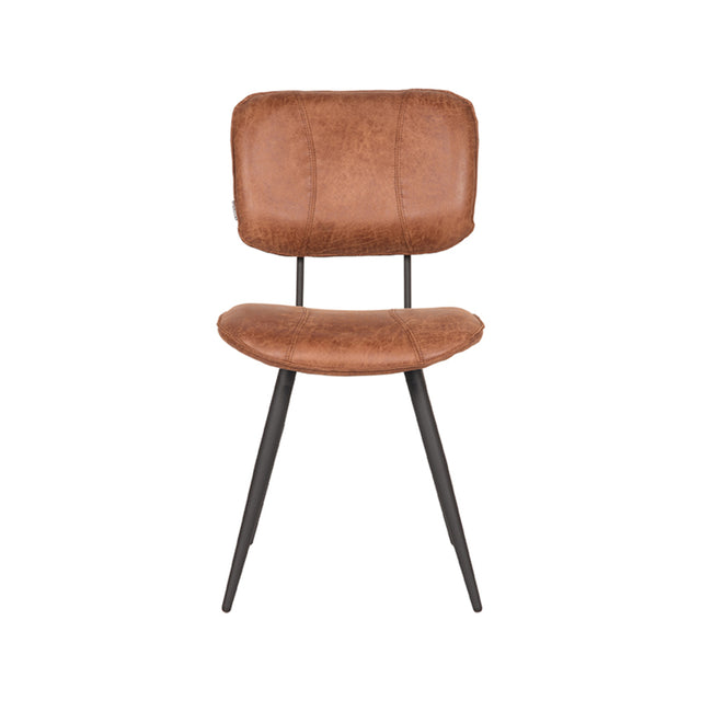LABEL51 Eetkamerstoel Fos - Cognac - Leder van LABEL51 – Luxe comfort op maat van PureWonen. Vraag naar de beste prijs.