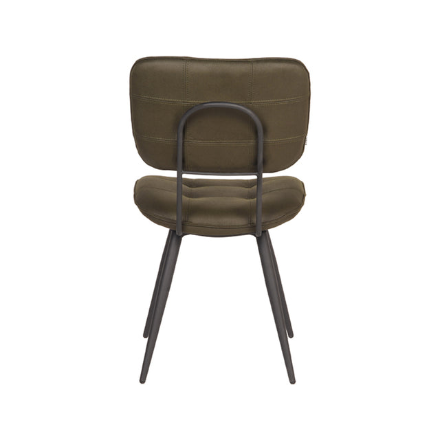 LABEL51 Eetkamerstoel Gus - Army green - Microfiber van LABEL51 - laagste prijs offerte van PureWonen